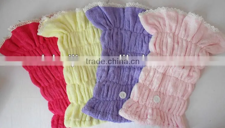 Bamboo fiber hair towel / hair drying bath towels