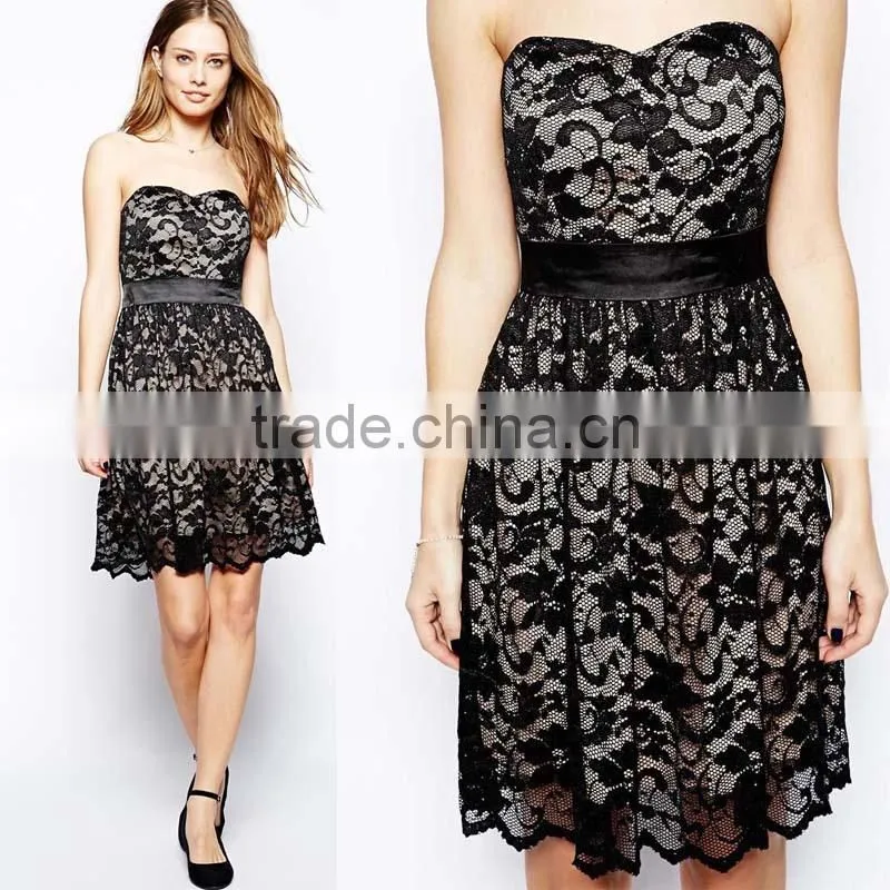 hot selling new designed zip back off the shoulder plain black lace dress patterns of lace evening dress