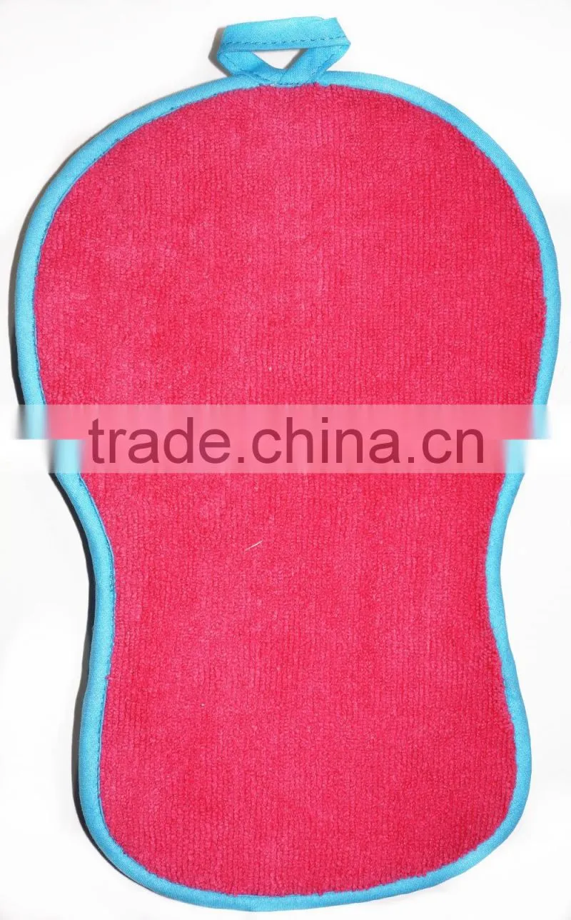 slipper shape cotton potholder with plain dyed microfiber fabric pot holder