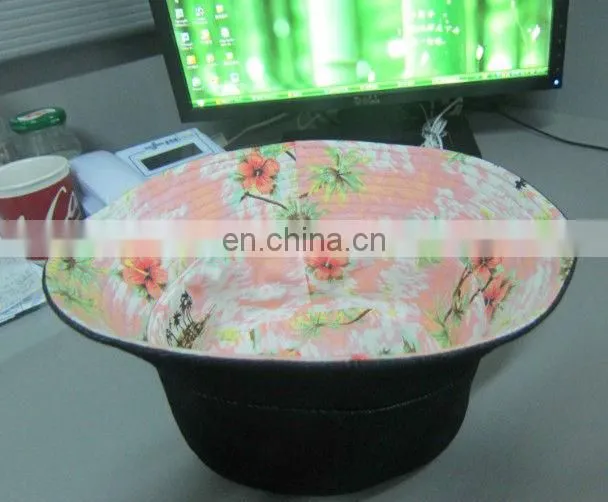 Custom Leather Strap Bucket Hat Denim Fabric
