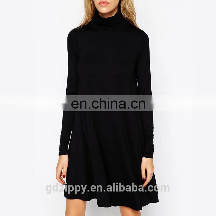 Alibaba china dress, high neck and long sleeve dress for women