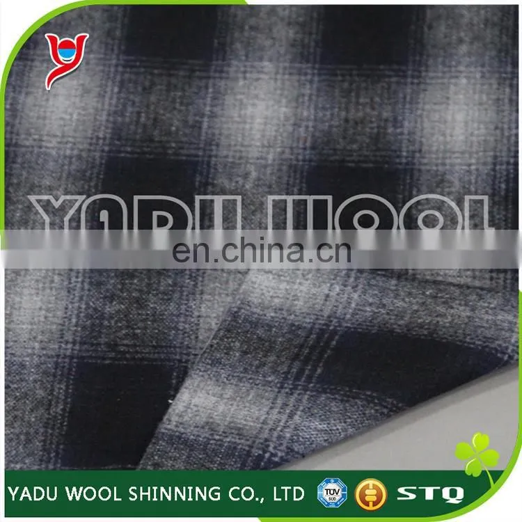 2017 Re-design Classic High Quality Sample Avaiable Navy and Blue Plaid Tartan Wool Fabric