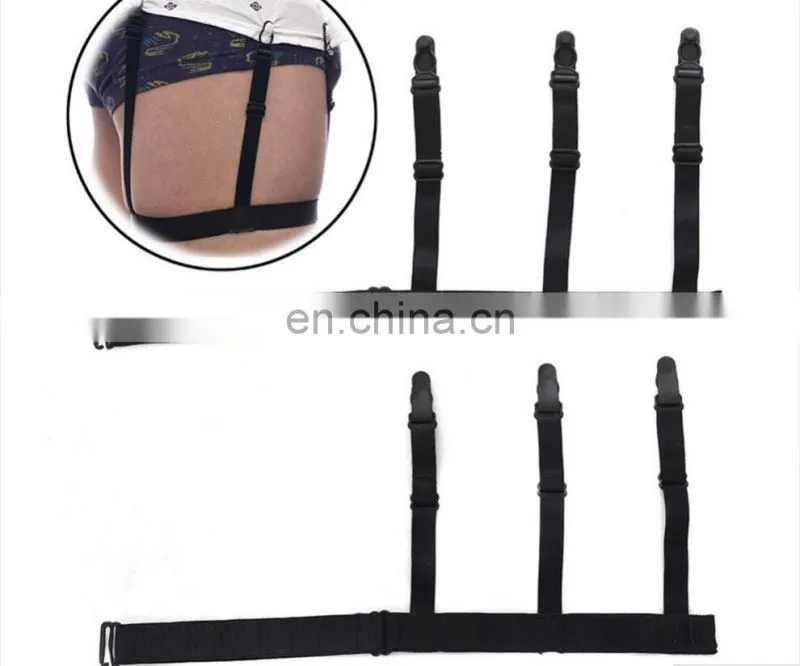 Hot sale fashion mens shirt stays holder garters with non-slip locking clamps