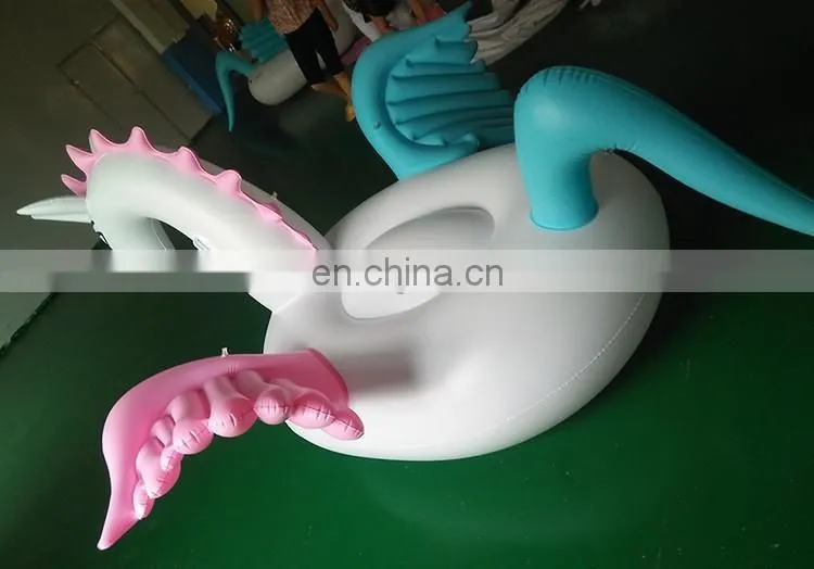 6P Giant Swimming Inflatable Pegasus Pink and Blue Wings Pool Float With EN71 Certification