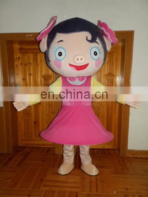 promotional Lovely custom pig mascot costume for adult wearing