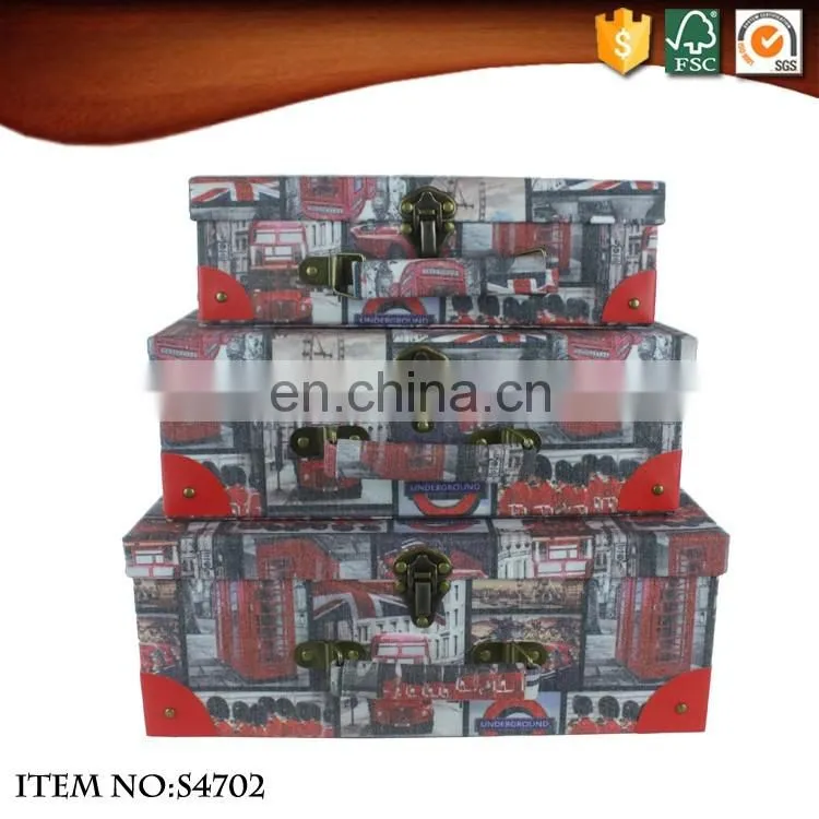Charming landscape pattern Retro style suitcase box