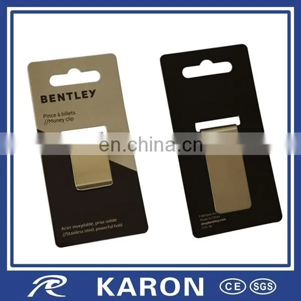 personalized stainless steel money clip with hanger