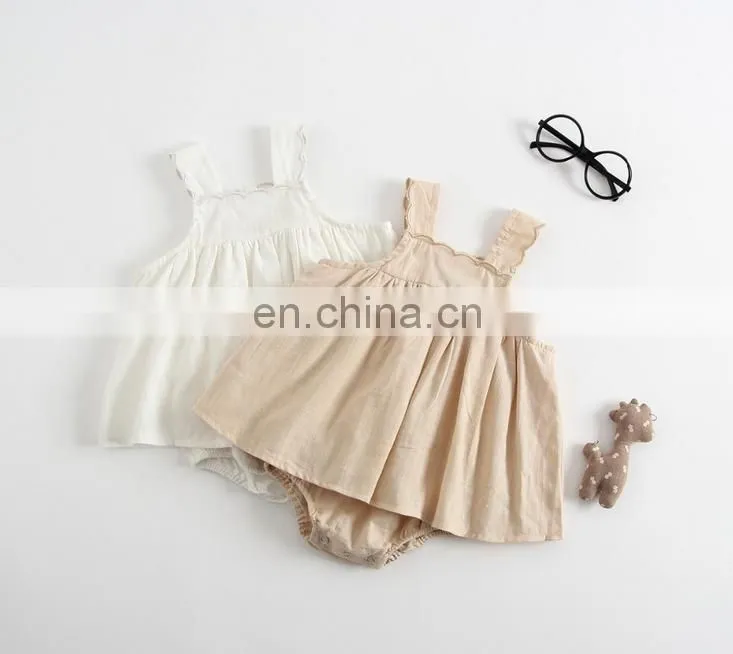 Lovely Summer Hot Sale Slip Dress Romper One Piece Baby Girl Cotton Romper