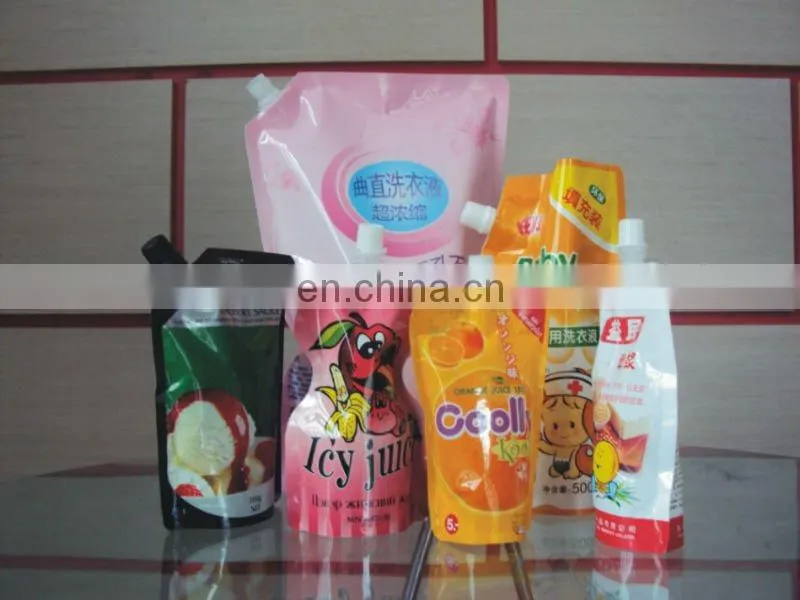 2 heads automatic stand up spout pouch filling and capping machine