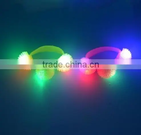 Wholesale LED Flashing Glow Fashion Party Jelly Ball Bracelet Bangle Wristband