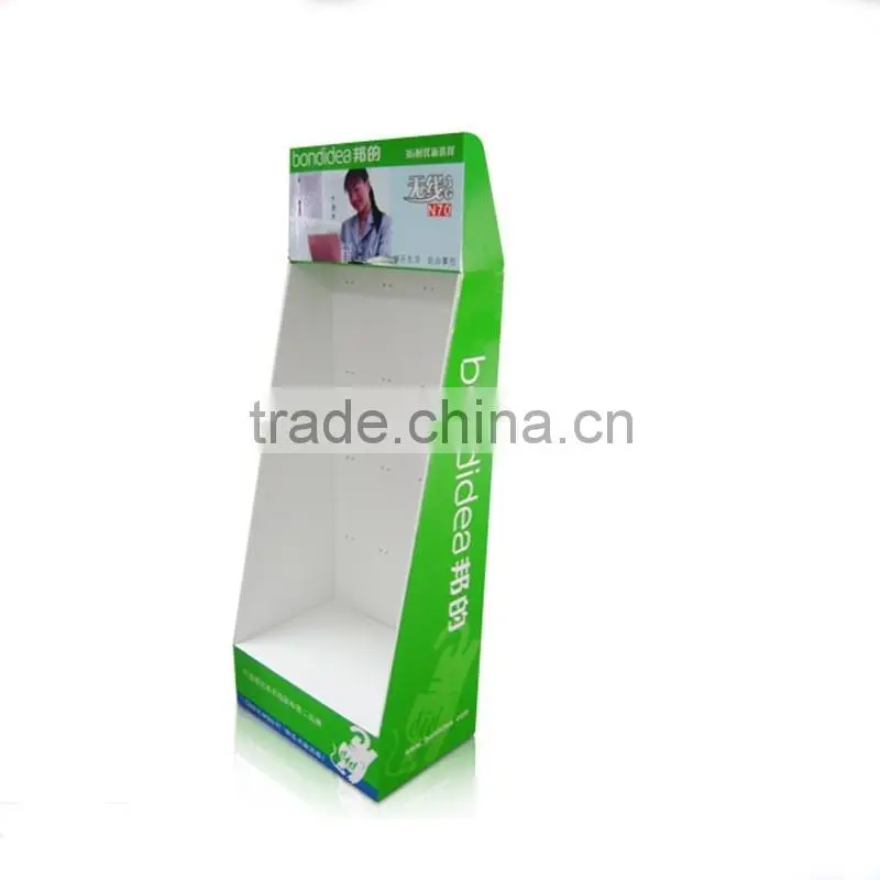 custom design POS cardboard pallet display stand with hook