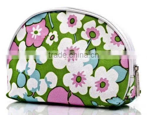 New brand flower printing cute closure cosmetic bag