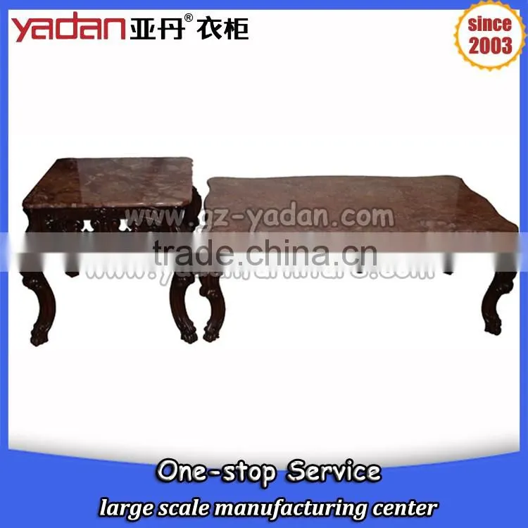 Square wood tea table furniture, unique coffee tables set made in China