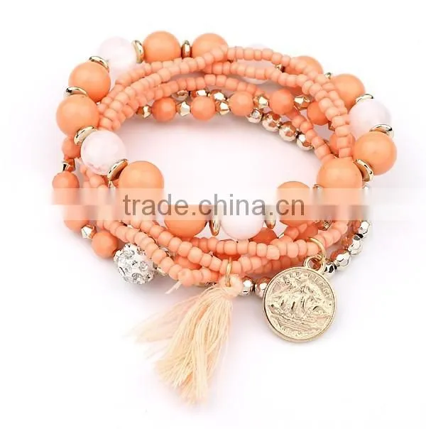 Handmade Jewelry Cuff Bracelet Multi Strand Glass Seed Beads Cuff Bracelet