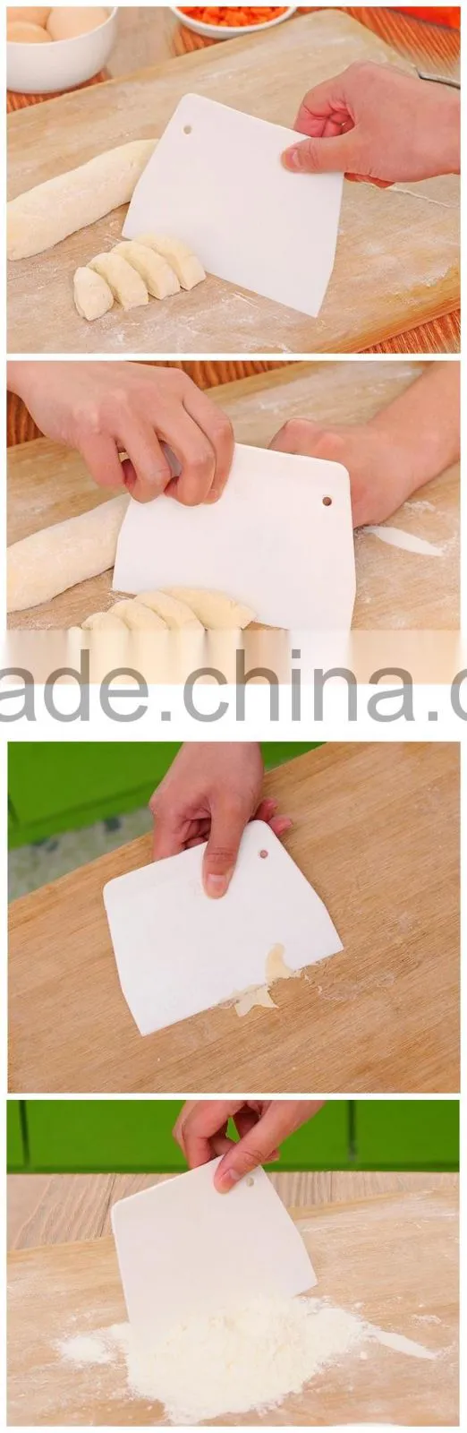 Food grade trapezoid shape bowl scraper/ plastic scraper/ dough scraper
