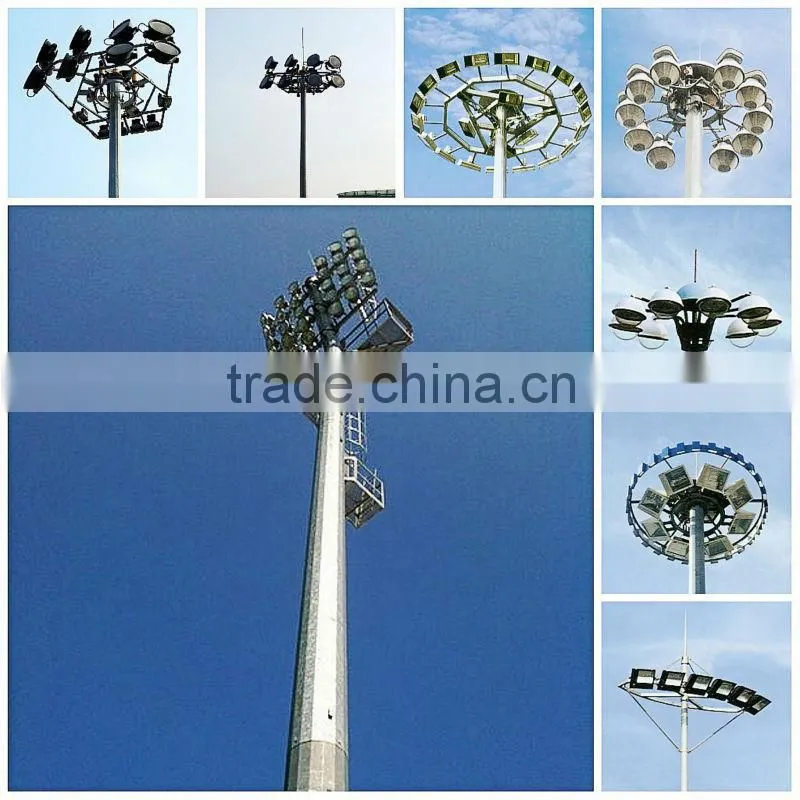 galvanized 15m 20m 30m high mast lighting tower