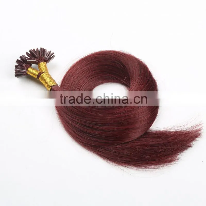 Keratin virgin u nail fusion pre bonded hair extension 1g per strand customized weight acceptable