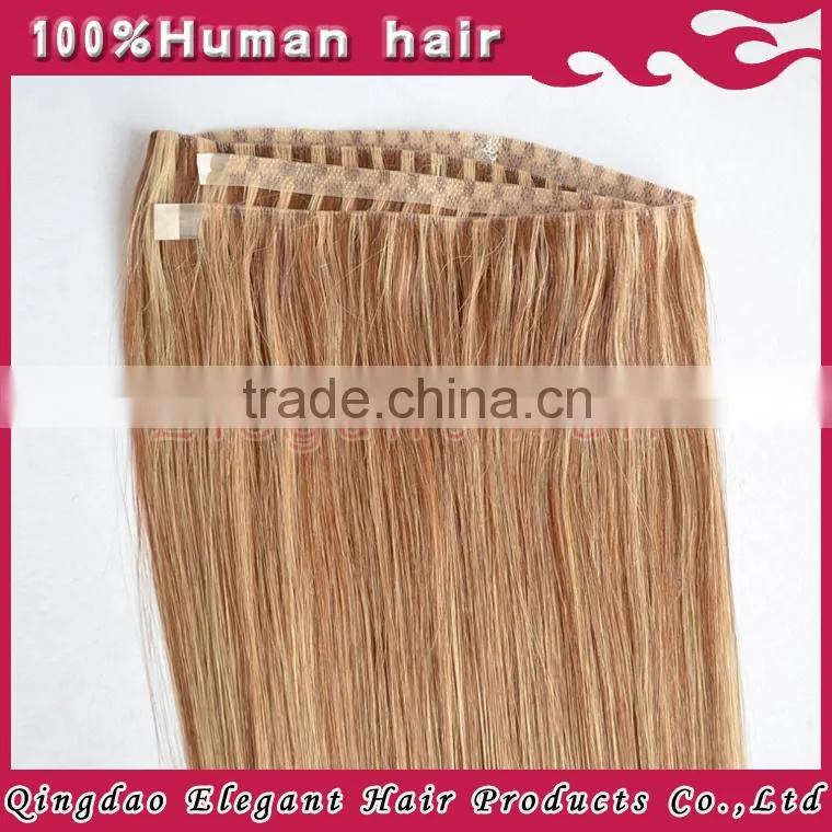 Top quality 6a malaysian human hair remy double drawn hand tied hair extensions