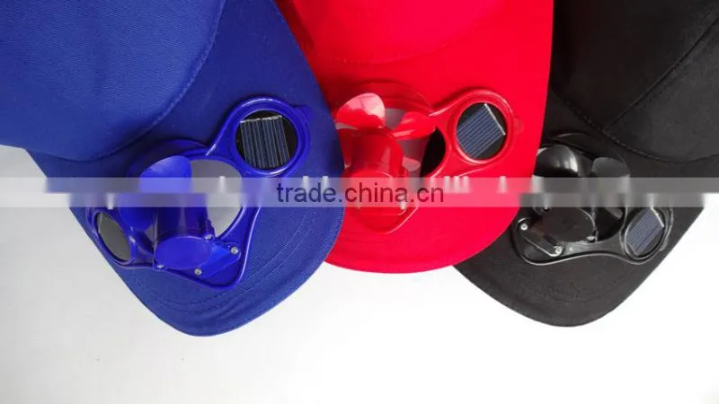 5 panel custom solar fan hat for summer