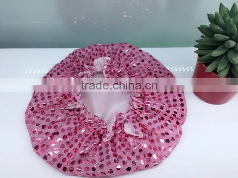 dot printed shower cap