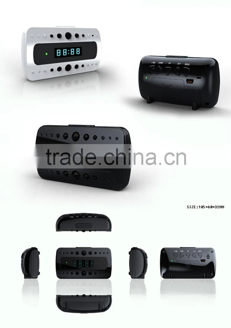 HD 1080P Alarm Clock Hidden Camera Clock with Battery and Long Time Recording