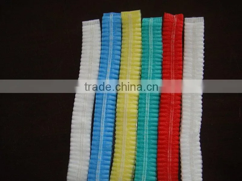 disposable PP 12g/m2 non woven plated caps mob caps 18" 19" 20" 21" 24" single or double elastic latex free