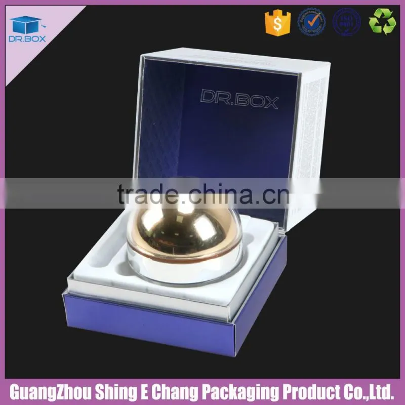 Purple color printing rigid paper box,cosmetic box packaging