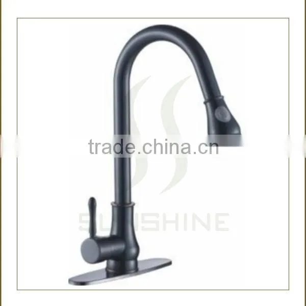 SSTHD5012 Brass Body Deck Mounted Black Kitchen Faucet