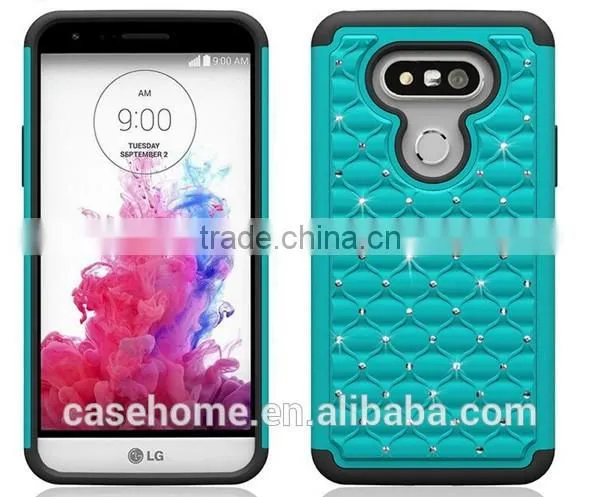 Bling Bling Shockproof 2 in 1 TPU+PC Silicon Back Cover for LG G5