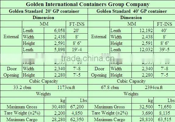 20ft 40ft dry container shipping container refrigerator container