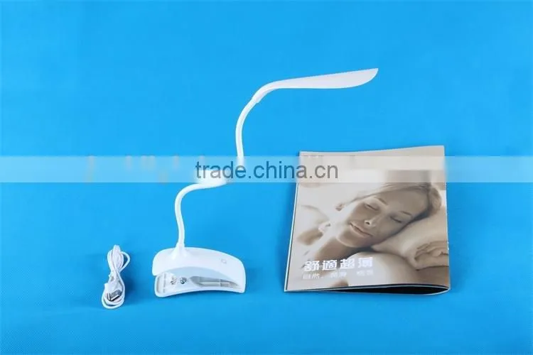 Rechargeable Flexible JK-853C dimmable led desk lamp 360 degree in door foldable Color changeable clip led table light