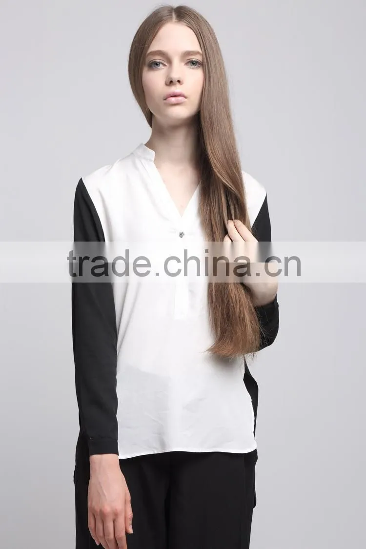 Black and white woman winter blouse