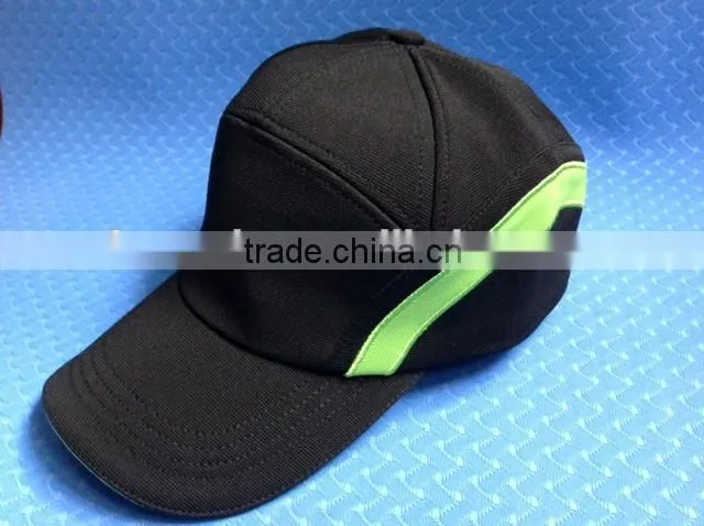 wholesale sports cap with green stripe,high quality sports cap