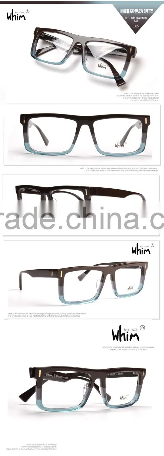 WHIM high quality Handmade Vintage Optical Acetate Glasses Frame