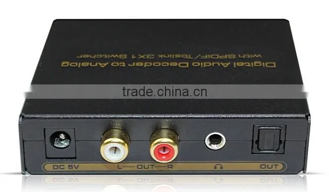 Digital Audio Decoder to Analog with SPDIF/Toslink 3X1 Switcher