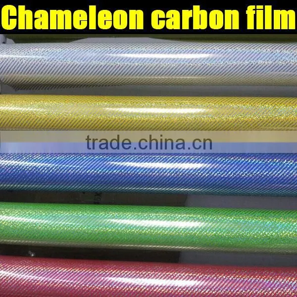 Hot Selling carbon fiber chameleon film with air drain