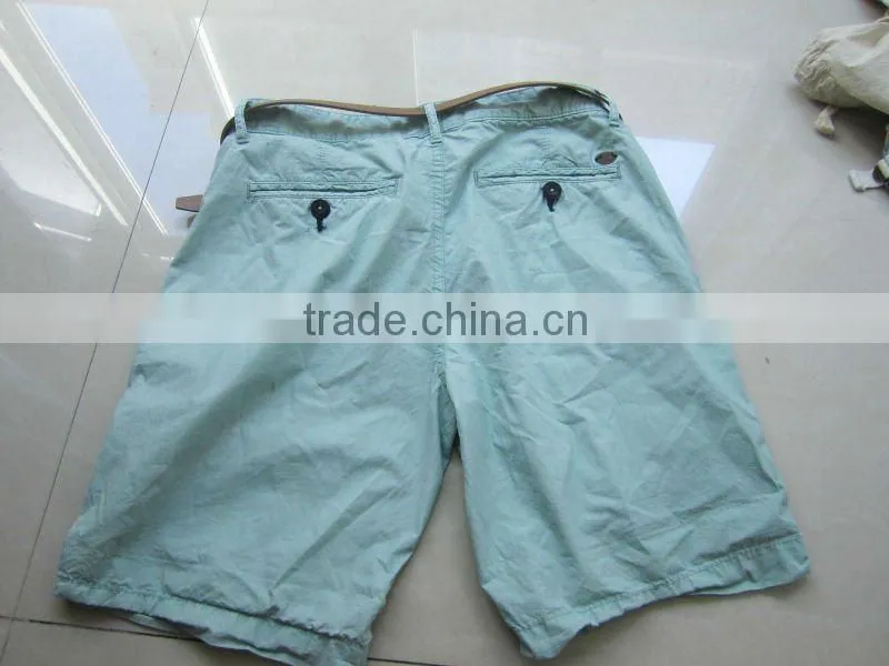 Hot selling 100% cotton casual mens cargo short with belt