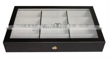 Custom high glossy ebony wooden eyeglass box