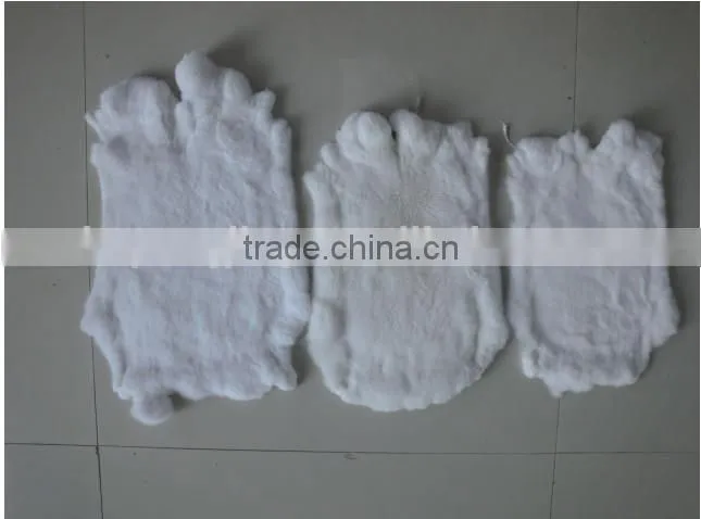 high quality white rex rabbit skin