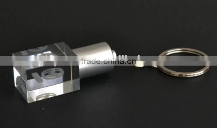 crystal usb flash drive with laser logo for promotional gift