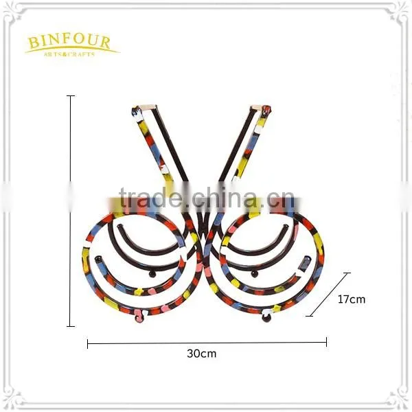 Post-modern abstract art original design colorful iron bottle wine rack