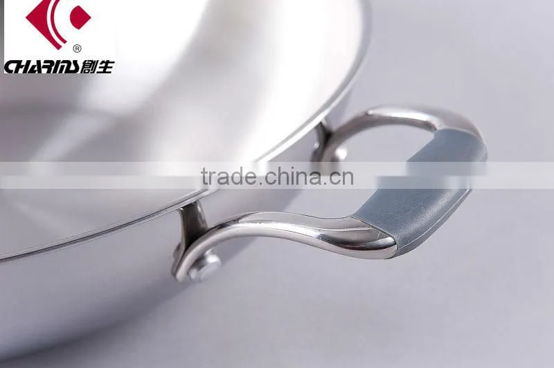 Tri-ply Stainless Steel Deep Wok