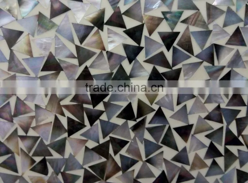 triangle blacklip sea mother of pearl mosaic fill with white resin coating