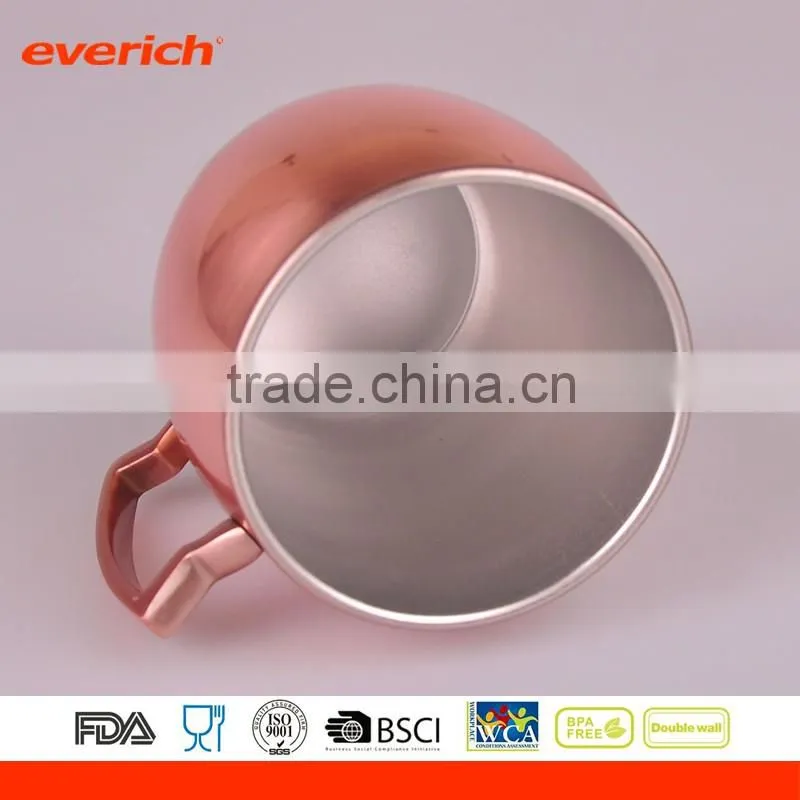 Everich Spray Painted Stainless Steel Copper Moscow Mule Mug with Creative Design