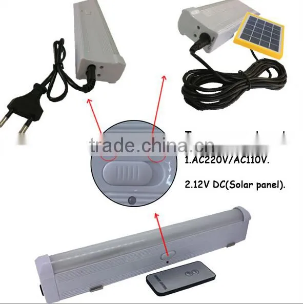 AC DC charge solar portable tube light