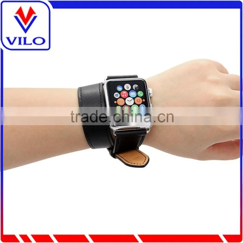 2016 New Style Genuine Leather Double Tour Watch Band Strap Replacement Band for Apple Watch