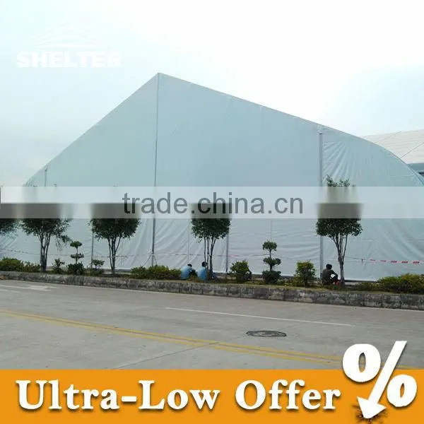 curved beam tent structure for outdoor film festivals