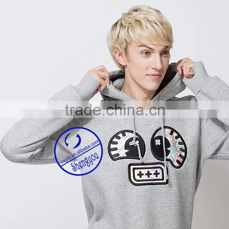 Custom 65 cotton 35 polyester hoodie with embroidered