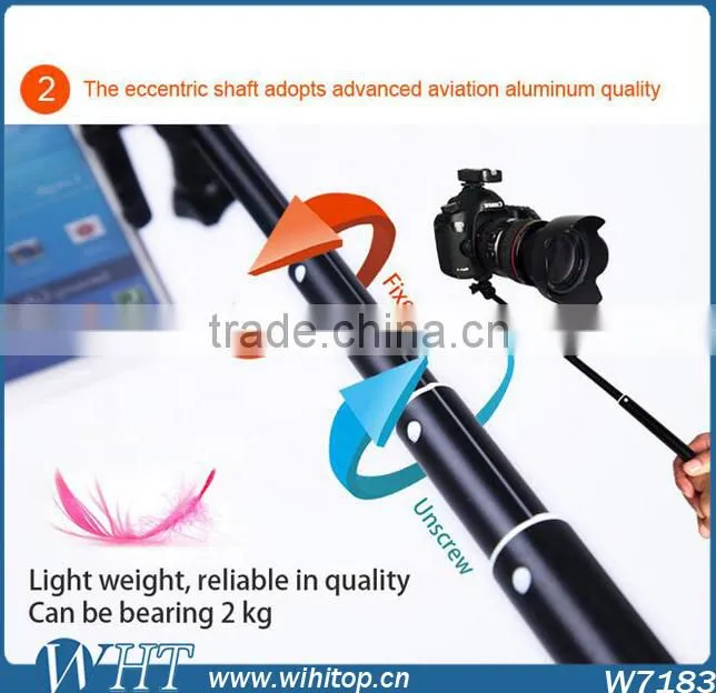 Extendable Aluminum Wireless Bluetooth Monopod Selfie Stick with Bluetooth Shutter Button