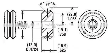 SW3 2RS Stainless Steel "V" Groove Guide Wheels for Linear System